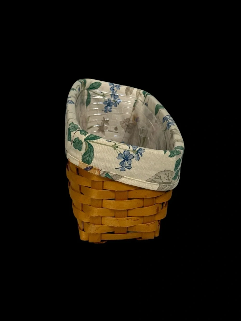 Longaberger Vanity Basket Set Botanical Fields 1999 Liner And Protector Signed